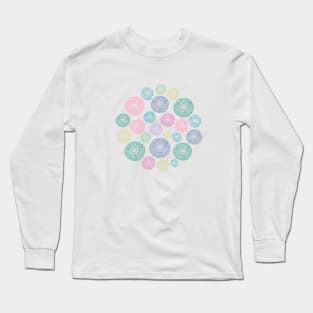 Retro Mid century Abstract Doodle Long Sleeve T-Shirt